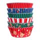 Santa Mix Christmas Foil-lined Cupcake Cases (100 Pack)