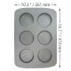 Non Stick - 6 Cup Tart Pan (37.3 x 26.1mm / 14.7 x 10.3