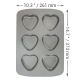 Non Stick - 6 Cup Heart Pan (37.3 x 26.1mm / 14.7 x 10.3