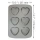 Non Stick - 6 Cup Heart Pan (37.3 x 26.1mm / 14.7 x 10.3