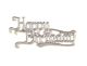 Happy Birthday Silver Colour Motto Retail Pack - Pack of 10
