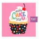 Happy Cake Day' Cupcake Pink Greeting Card - Celebratory Cupcake Message Card