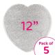 Bulk Pack - Heart Silver Cake Drum Board - 12