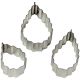Stainless Steel Cutters - Rose Leaf Serrated Set of 3