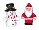 Snowman and Santa Figurines - Pack of 50