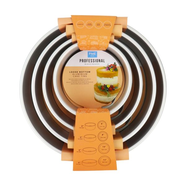 Are you looking for Loose Bottom Round Cake Pans 6 8 10 12 Inch x 3 Inch Deep Set of 4